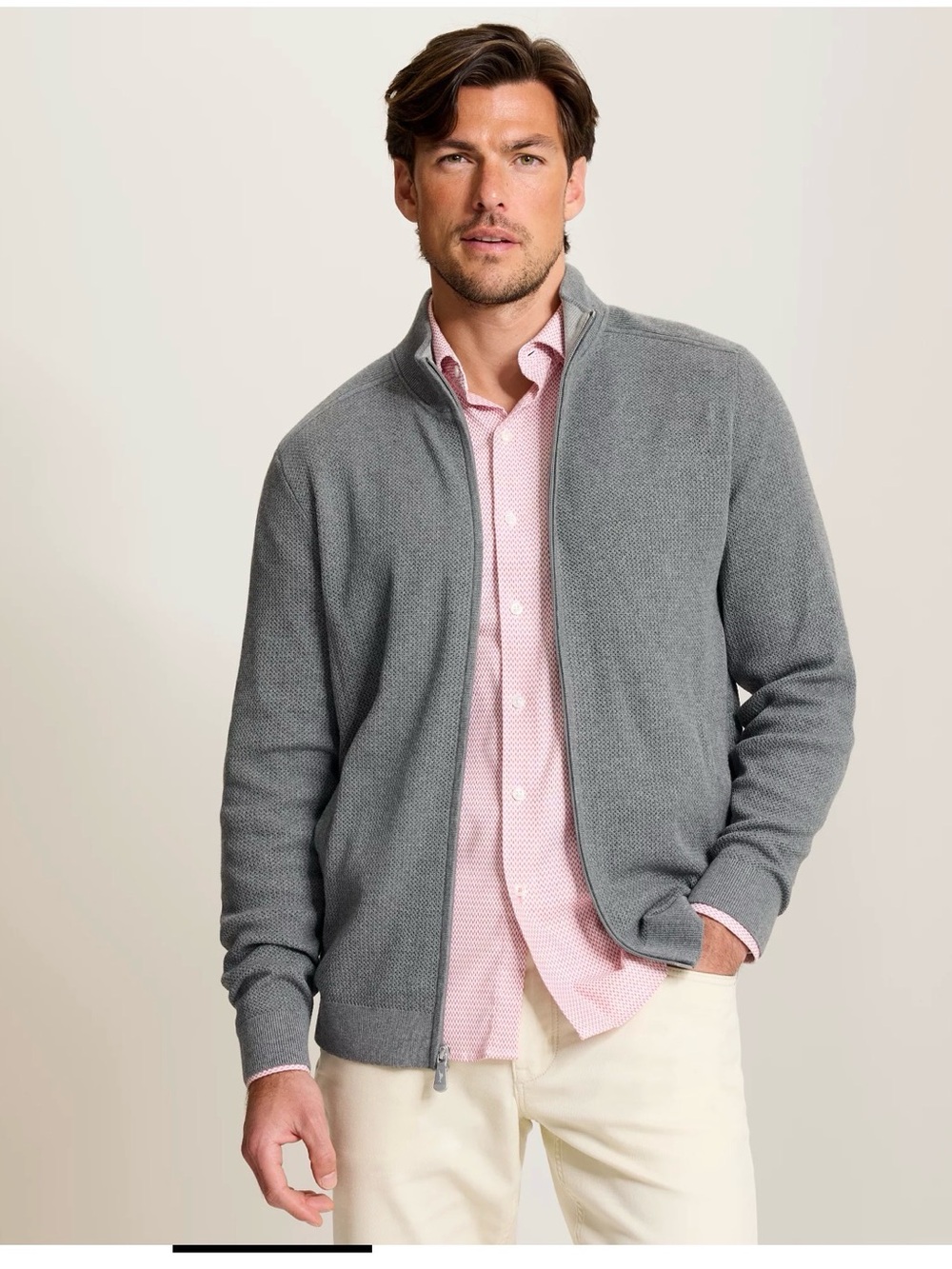 Tommy Bahama zip cardigan sz L